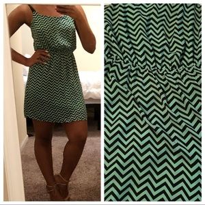 Mint Green & Black Strappy Back Dress